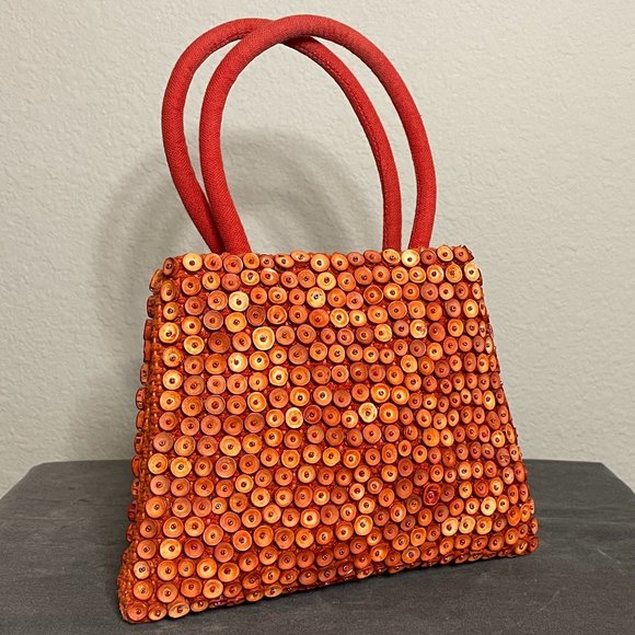 Handmade Red Seashell Slim Handbag - Picture 1 of 4